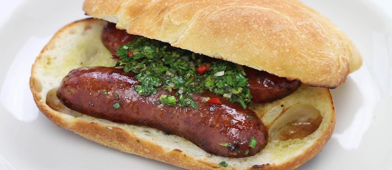 Authentic Choripán hot dog