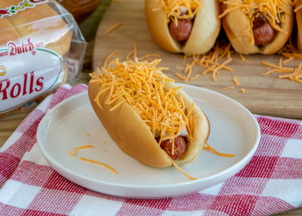 Authentic Cincinnati Cheese Coney hot dog