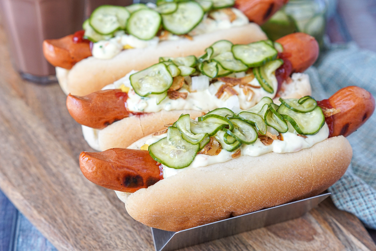 Authentic Danish Ristet Hotdog hot dog