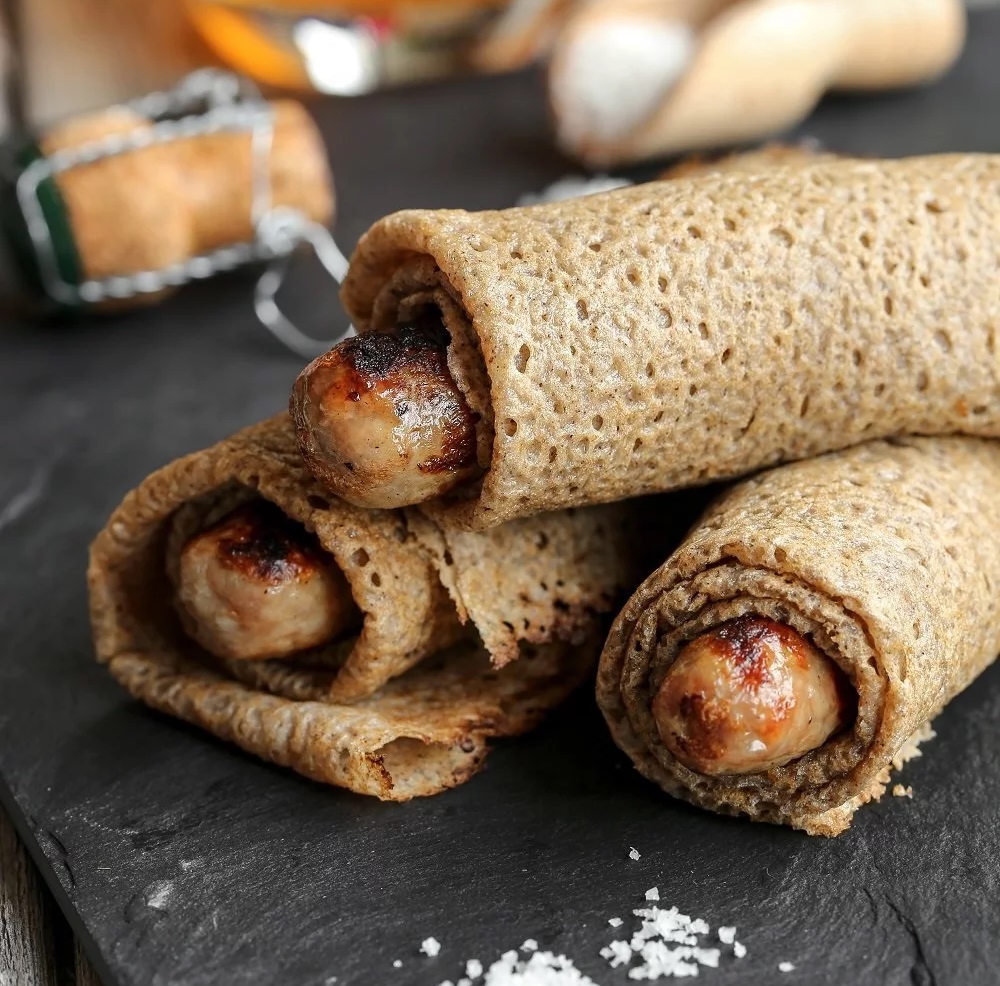 Authentic Galette-Saucisse hot dog