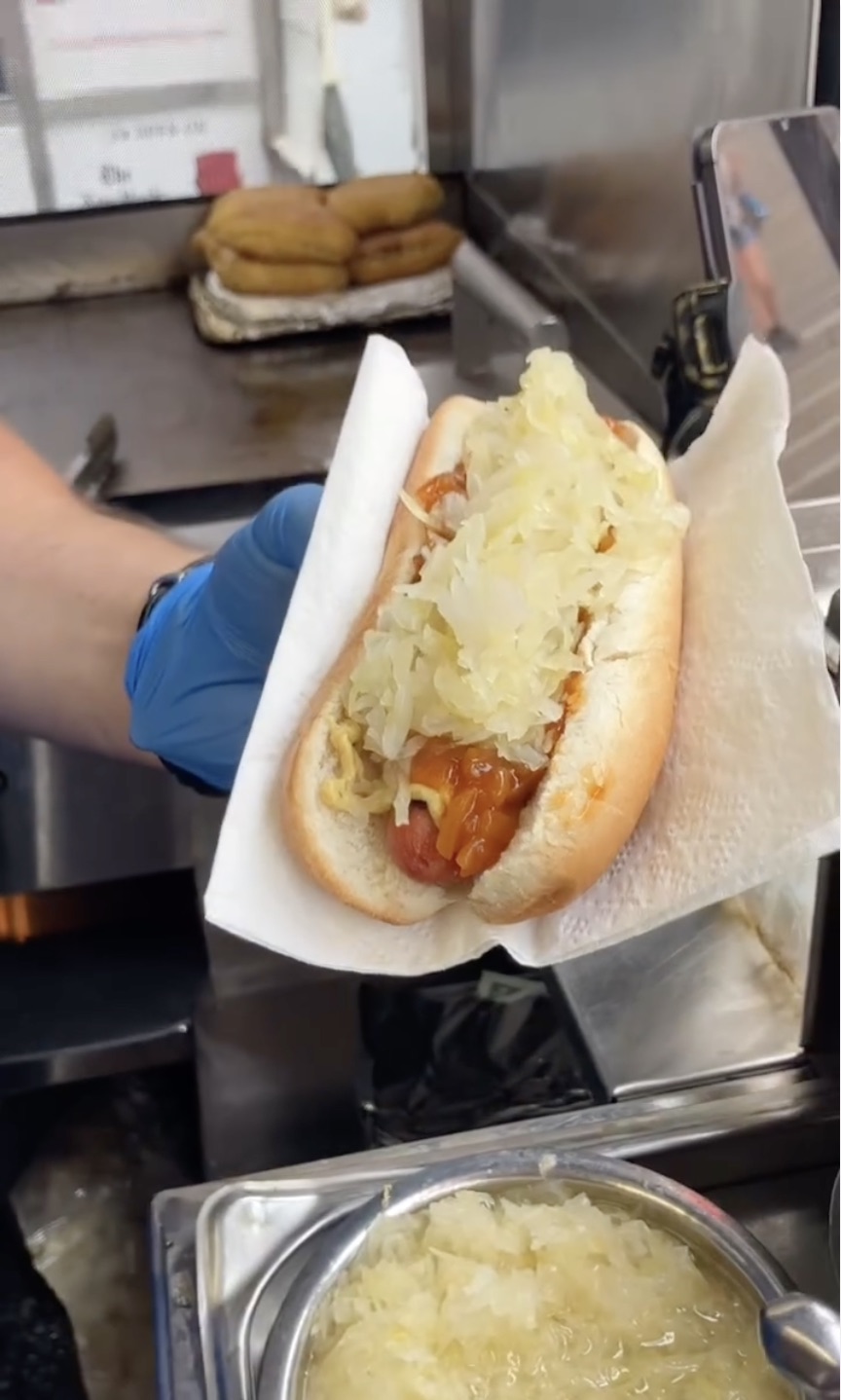 Authentic New York Dog (New York Style Hot Dog) hot dog