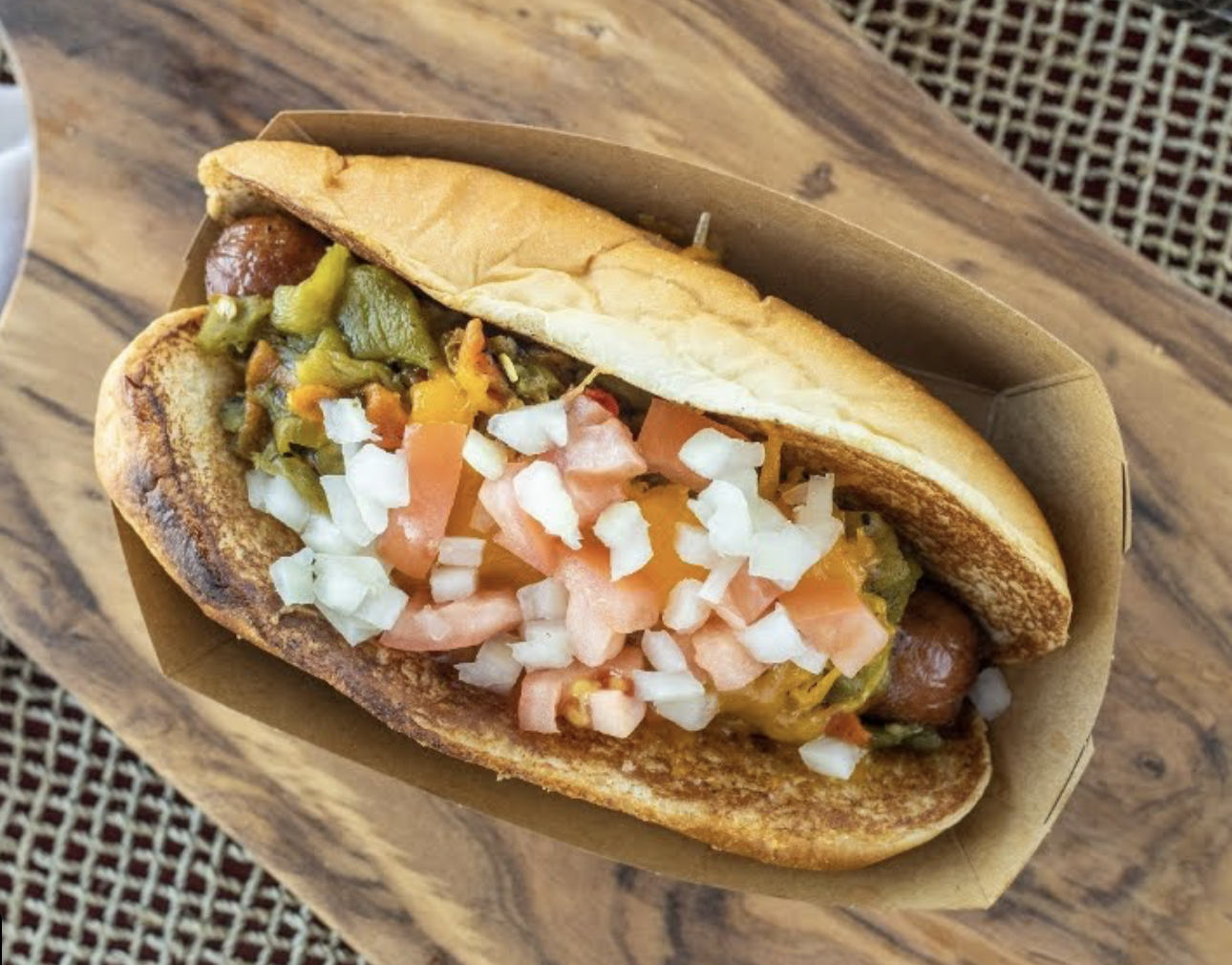 Authentic Southwest Chili Dog hot dog