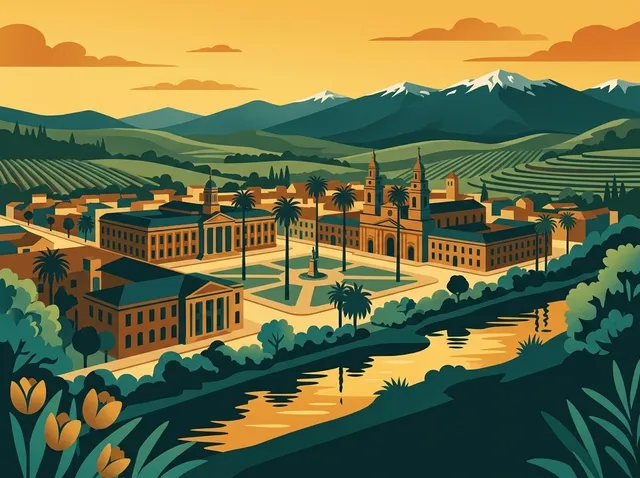 Completo Mojado / Completo Talquino – Talca cityscape illustration